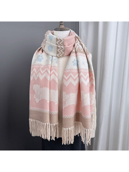 Scarvii - Sweet Puppy Knit Tassel Scarf