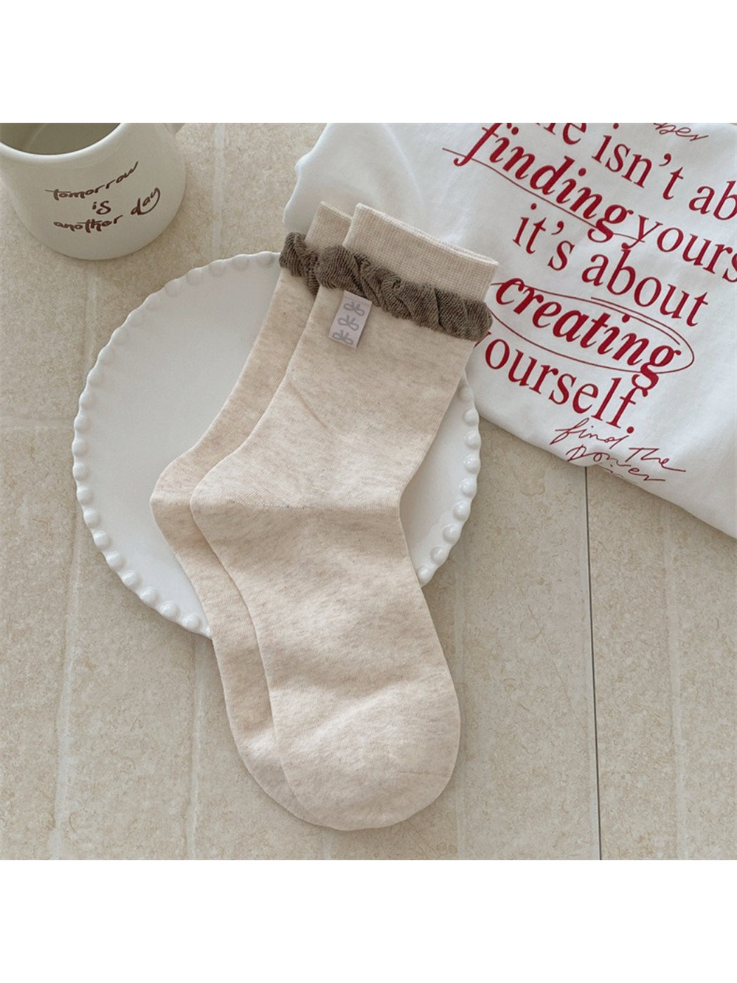 Rufia - Sweet Blossom Knit Crew Socks