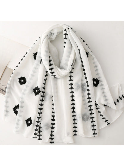 Scarvii - Modern Motif Trim Soft Scarf
