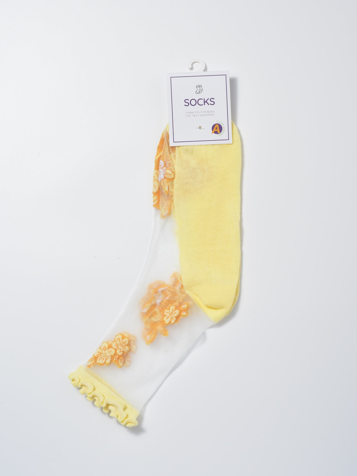 Rufia - Sheer Floral Embroidered Crew Socks product image 4