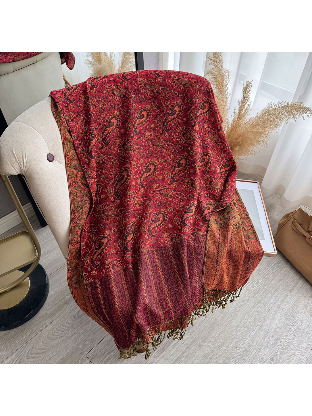 Scarvii - Classic Paisley Fringe Shawl Scarf