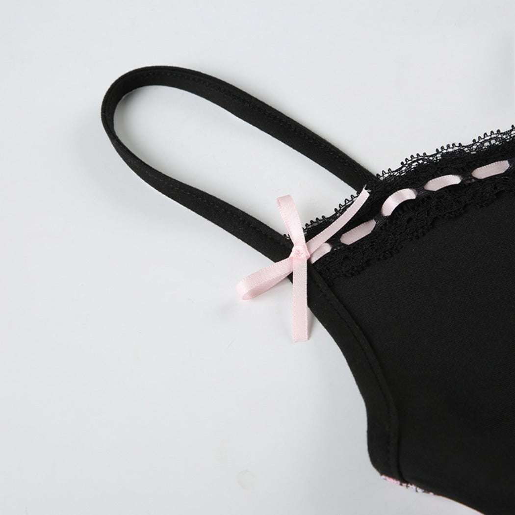 Vesty - Leopard Corset Tank Top with Bow