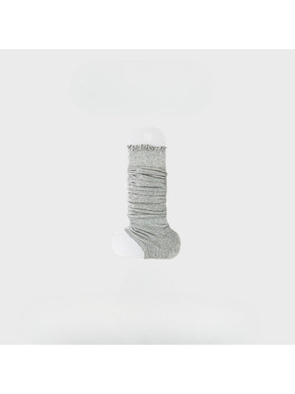 Rufia - Soft Ribbed Ruffle Trim Slouchy Leg Warmers
