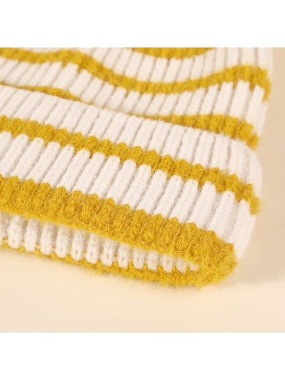 Haila - Women's Striped Color Block Beanie