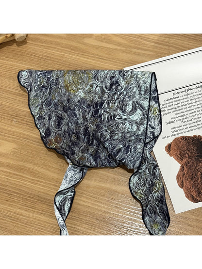 Scarvii - Printed Twill Pattern Triangle Bandana