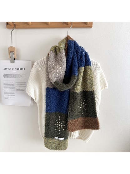 Scarvii - Starburst Color Block Knit Scarf