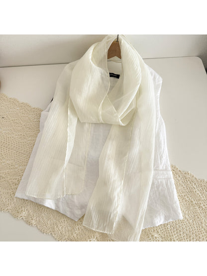 Scarvii - Sheer Wrinkle Texture Long Scarf