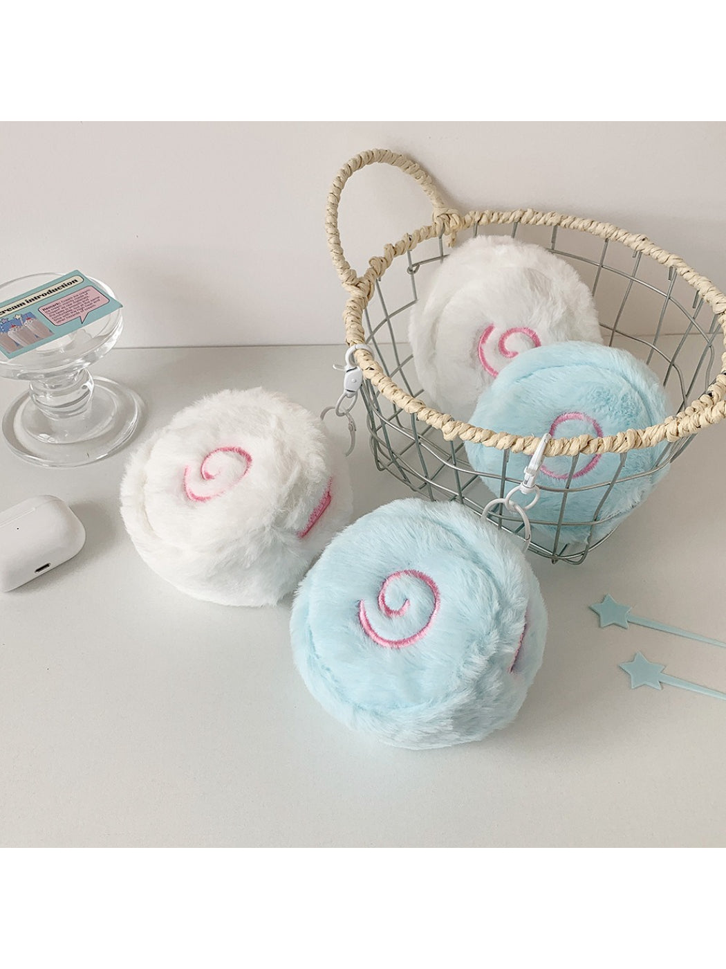 Cosbai - Embroidered Plush Coin Purse Charm Bag