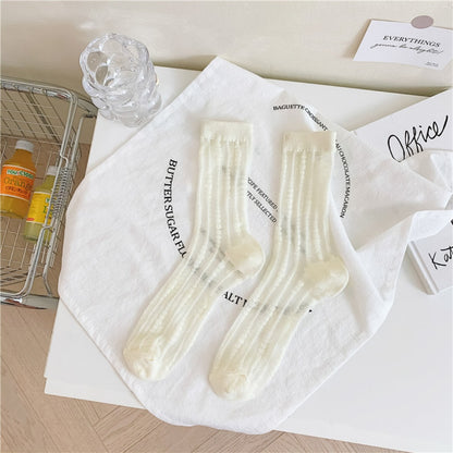 Rufia - Colorful Geometric Pattern Summer Mid-Calf Socks