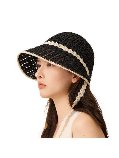 Haila crochet look summer hat folded to show its flexible material