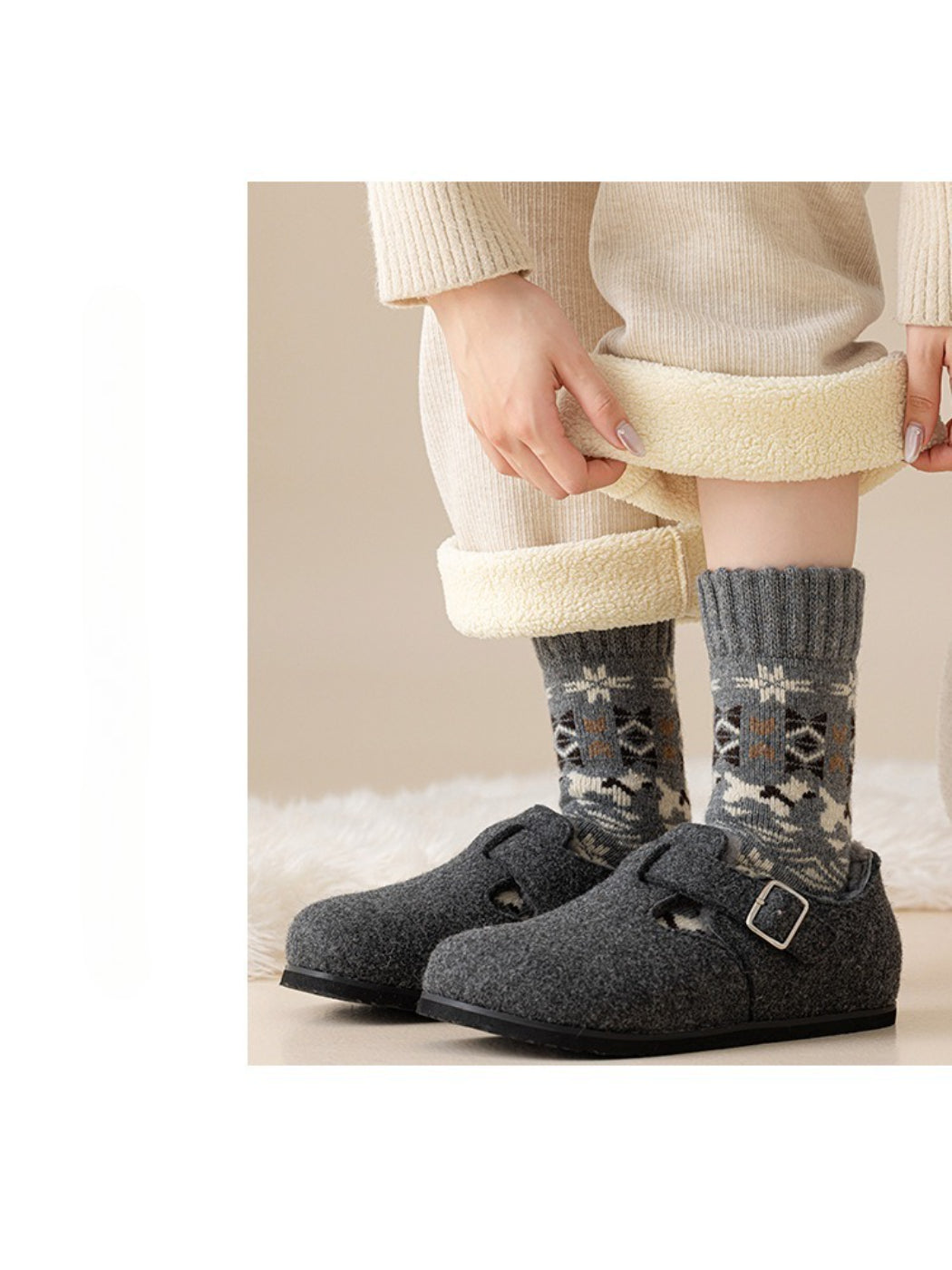 Rufia - Nordic Pattern Winter Crew Socks