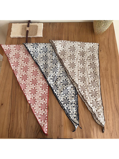 Scarvii - Decorative Floral Triangle Bandana Scarf