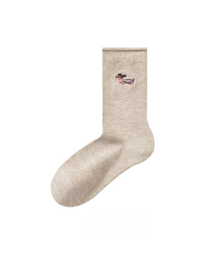 Rufia - Small Dog Motif Crew Socks