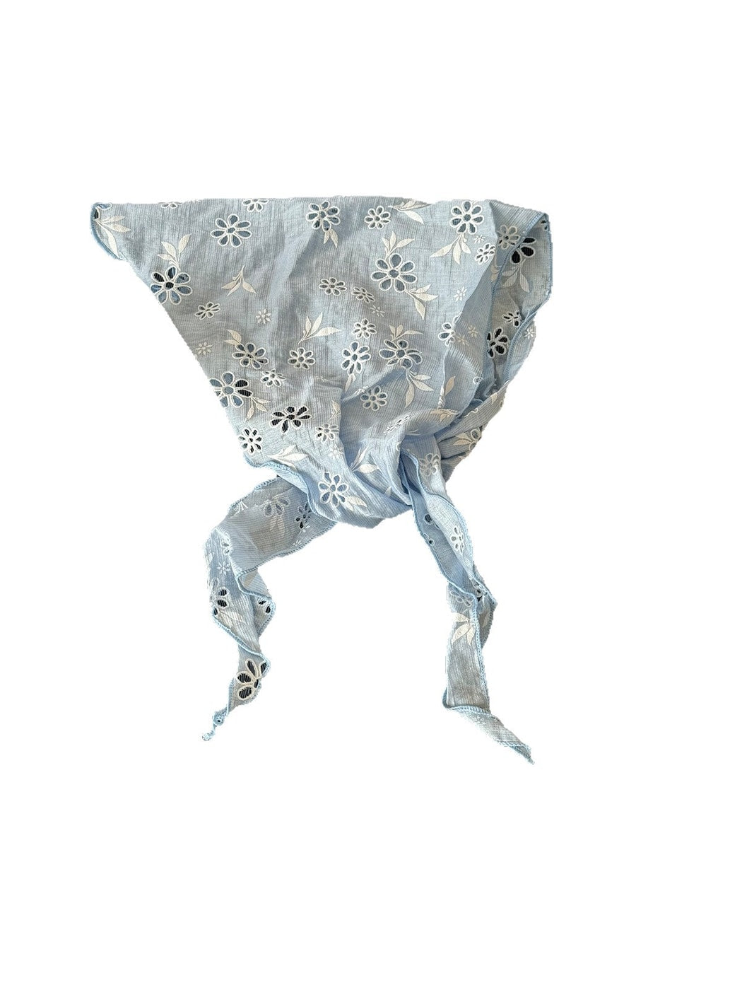 Scarvii - Cut Out Floral Printed Triangle Bandana