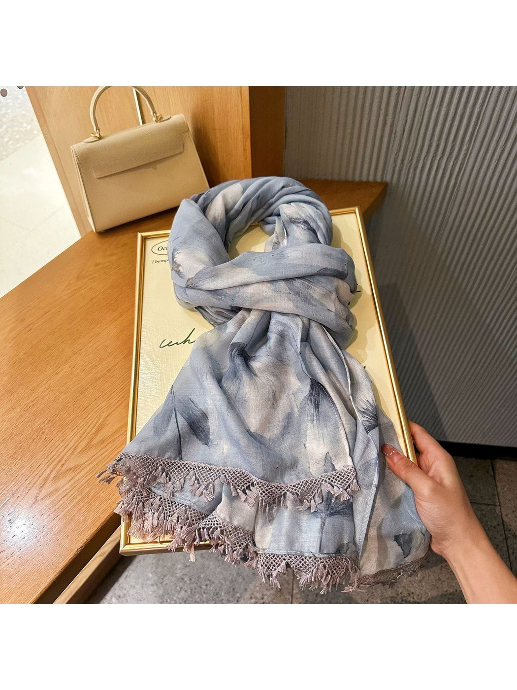 Scarvii - Summer Light Blue Floral Wrap Scarf