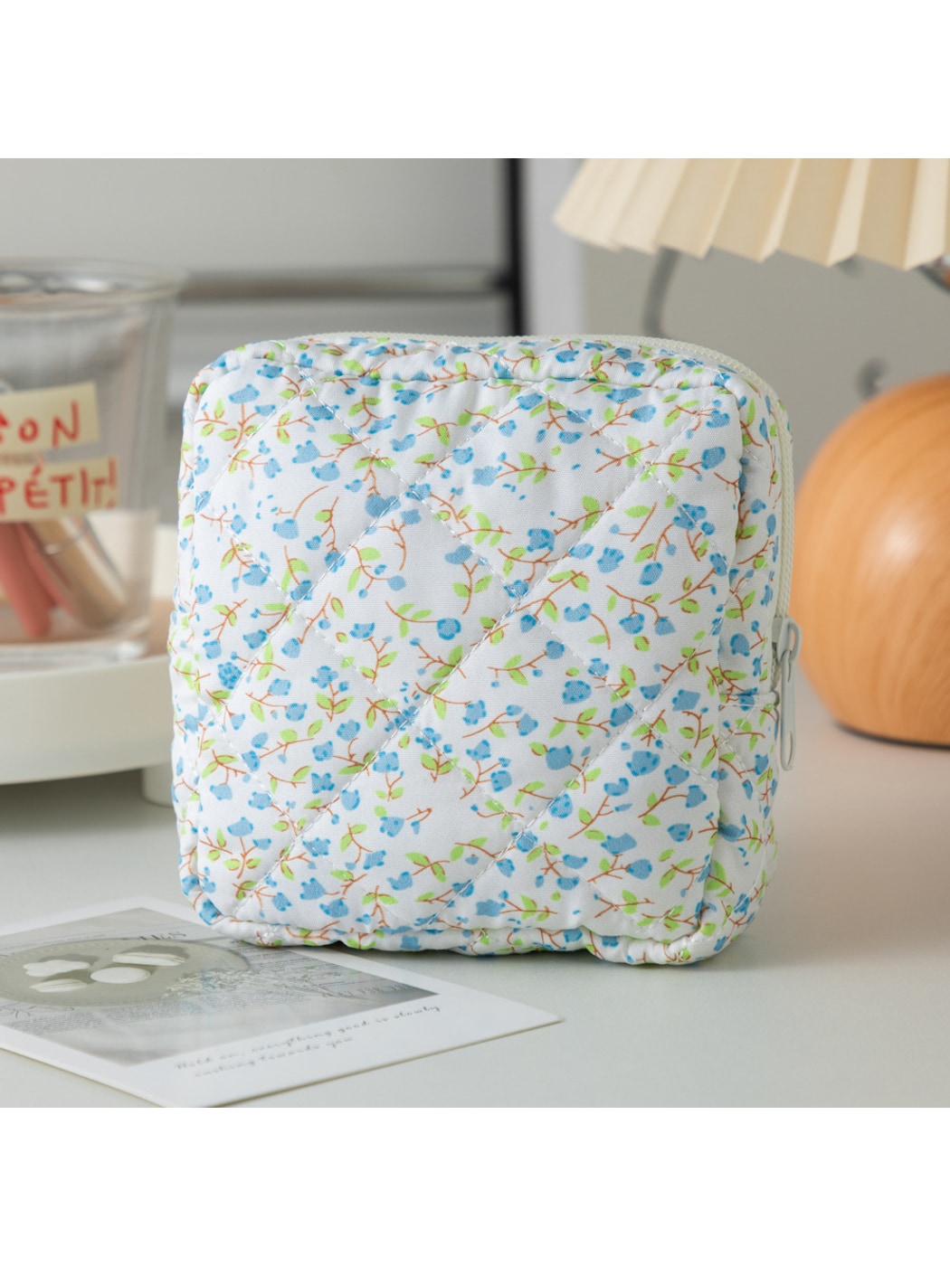 Cosbai - Cartoon and Floral Print Quilted Storage Bag