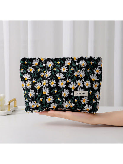 Cosbai - Daisy Pattern Makeup and Brush Storage Bag