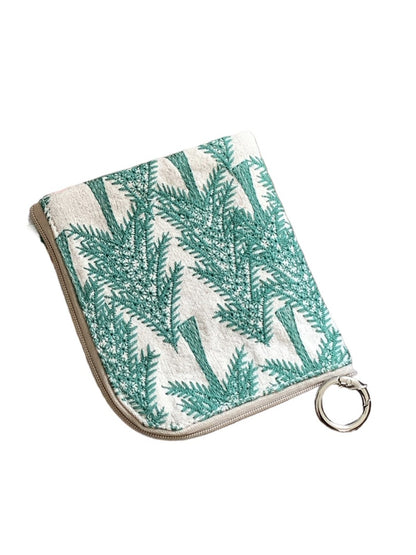 Cosbai Small Coin Purse with Floral Prints color options including Black, Khaki, Green