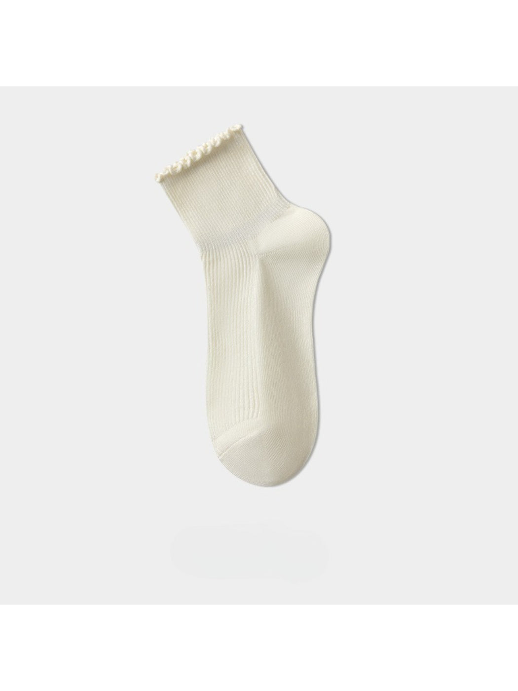 Rufia - Clean Ribbed Neutral Crew Socks