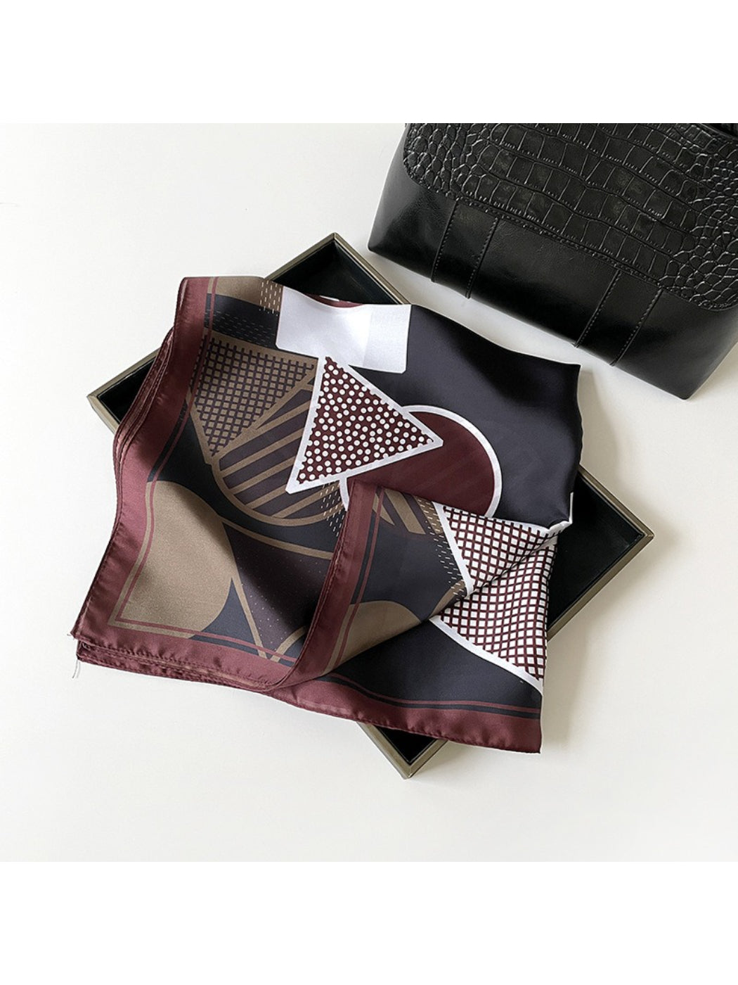 Scarvii - Abstract Geometric Print Square Scarf