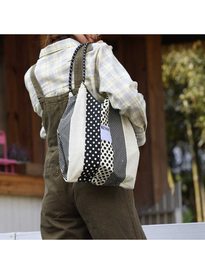 Cosbai - Boho Color-Block Fabric Crossbody Bag