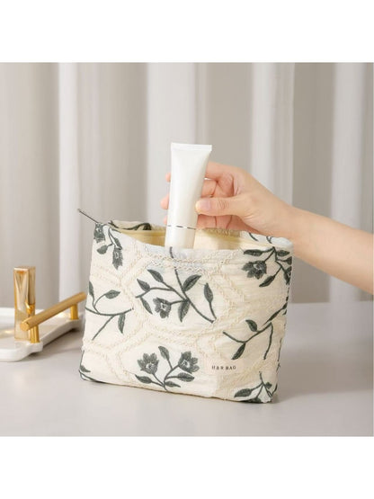 Cosbai - Floral Cosmetic Bag Handheld Storage Bag
