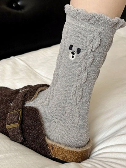 Rufia - Cute Cartoon Coral Fleece Winter Socks