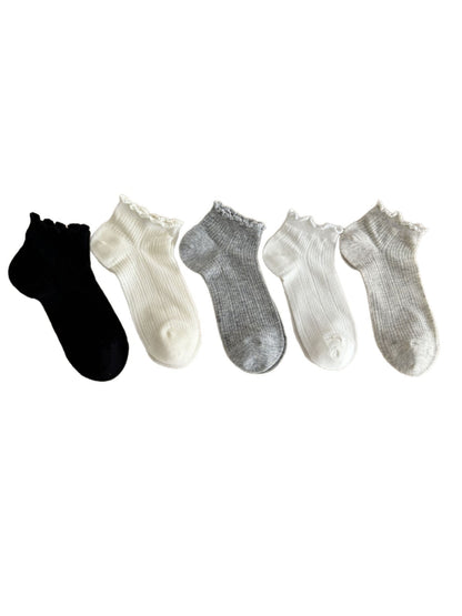 Rufia - Women's Ruffle Cuff Casual Mesh Socks