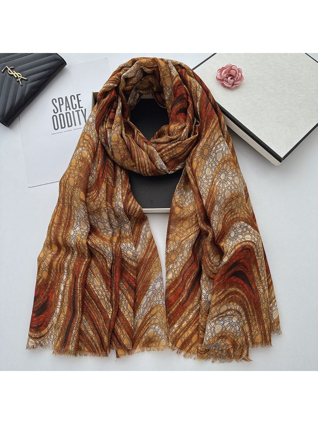 Scarvii - Geometric Gradient Pattern Long Scarf