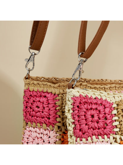 Cosbai - Crochet Patchwork Crossbody Bag - image 6
