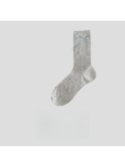 Rufia - Bow and Polka Dot Crew Socks