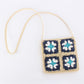 Cosbai - Boho Woven Flower Crossbody Bag With Zipper