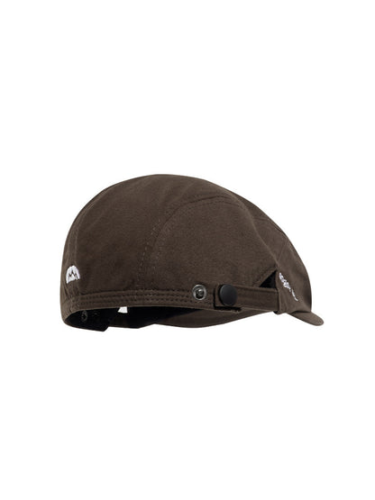 Haila - Embroidered Side Button Flat Cap