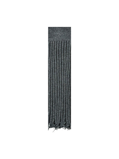 Cozyra - Ribbed Slouchy Fringe Leg Warmers
