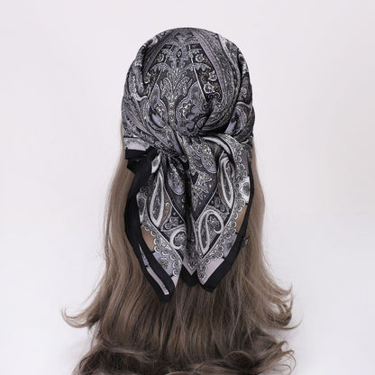 Scarvii - 27.5" Paisley Print Square Scarf - Classic& Elegant