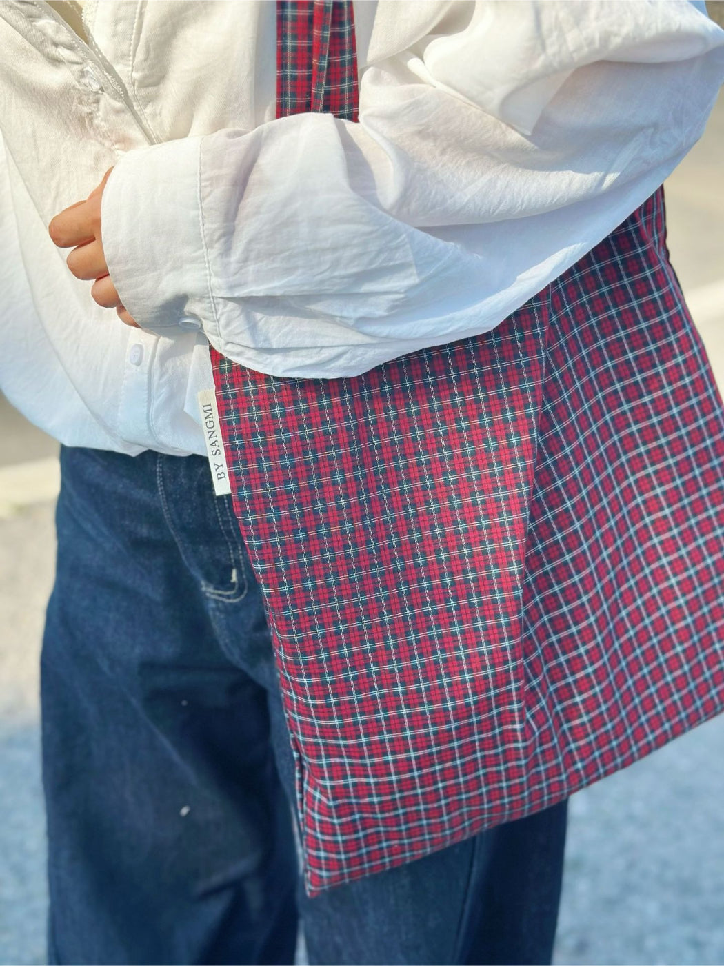 Cosbai - Classic Plaid Everyday Tote Bag