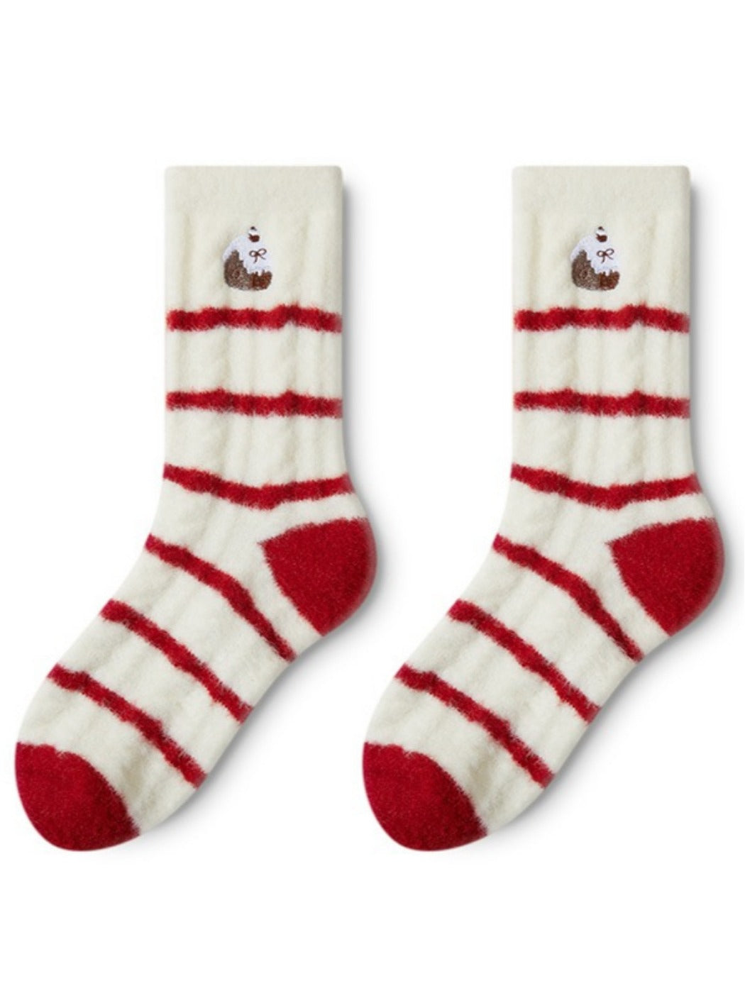 Rufia - Red & White Christmas Vibe Mid-Calf Socks