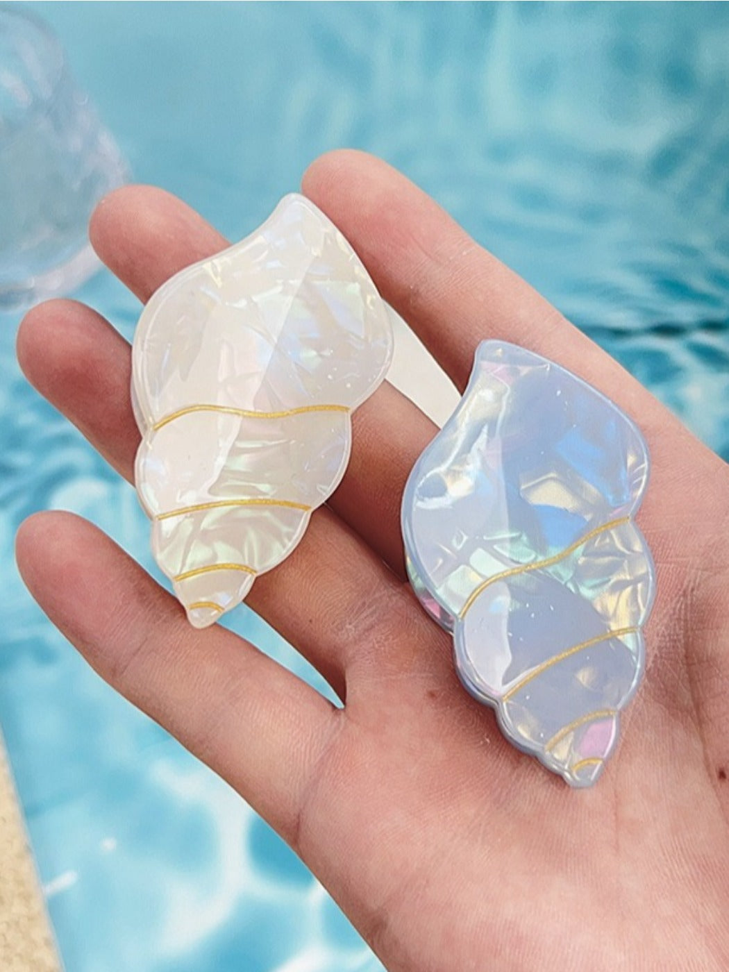 Clio - Acrylic Conch-Shaped Hair Clips - Sweet & Cute