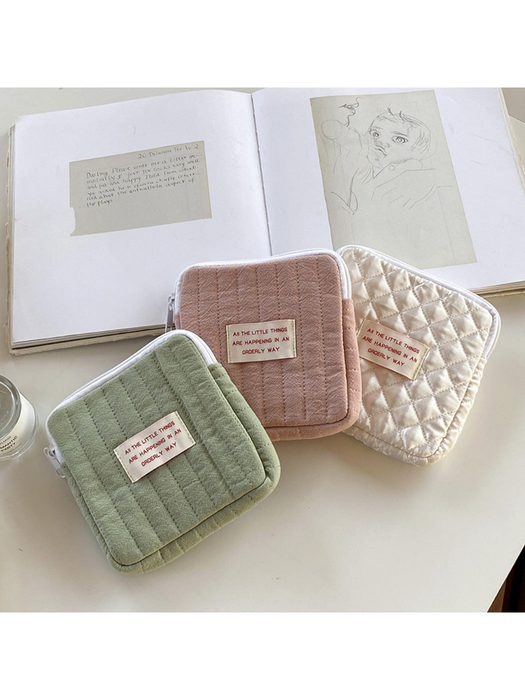 Close-up of Cosbai mini storage pouch featuring cartoon print and compact size