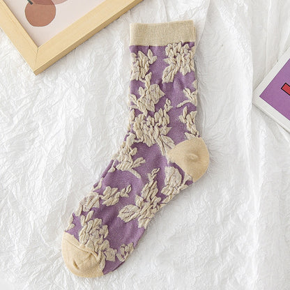 Rufia - Purple Embossed Women's Socks