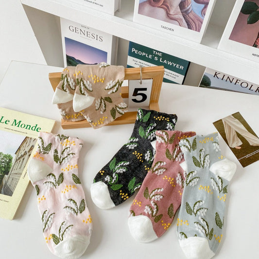 Rufia- Summer Floral Pattern Low-Cut Socks