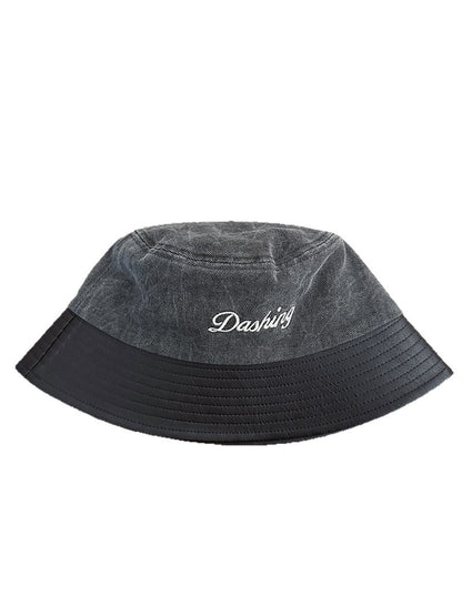 Haila - Embroidered Short Brim Round Crown Bucket Hat