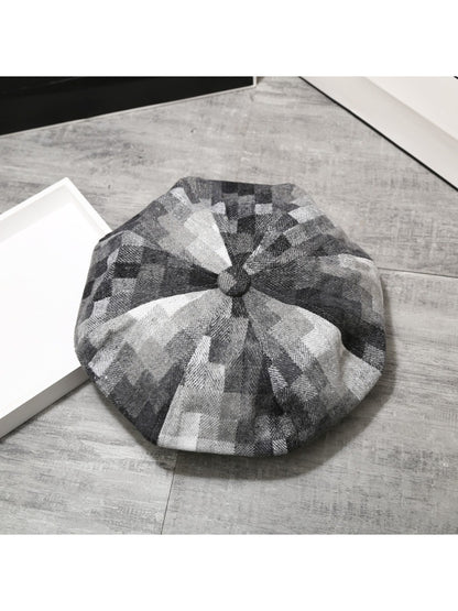 Haila - Colorblock Plaid Beret