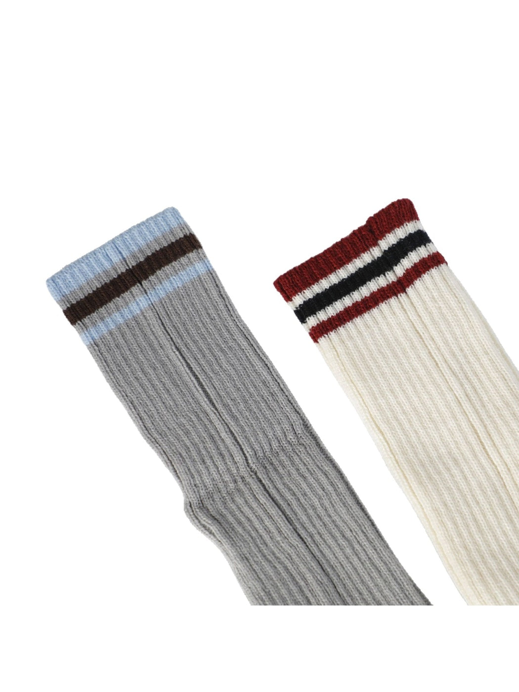 Cozyra - Varsity-Stripe Ribbed Knit Leg Warmers