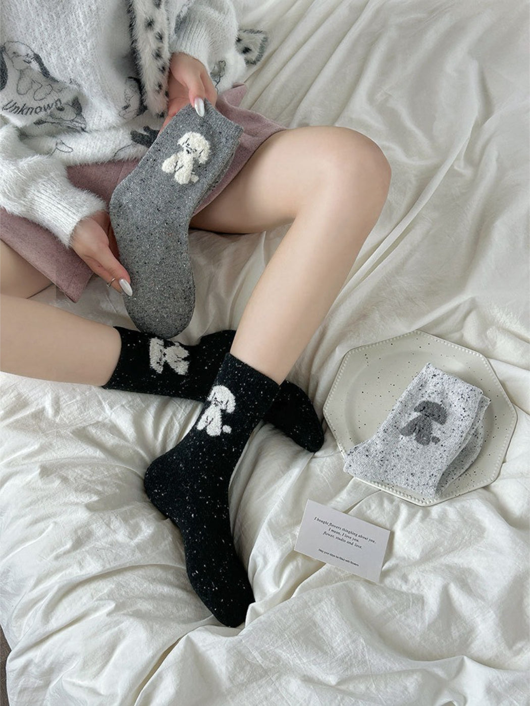 Rufia - Soft Dog Accent Crew Socks