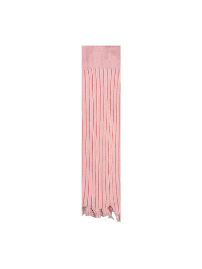 Cozyra - Ribbed Slouchy Fringe Leg Warmers