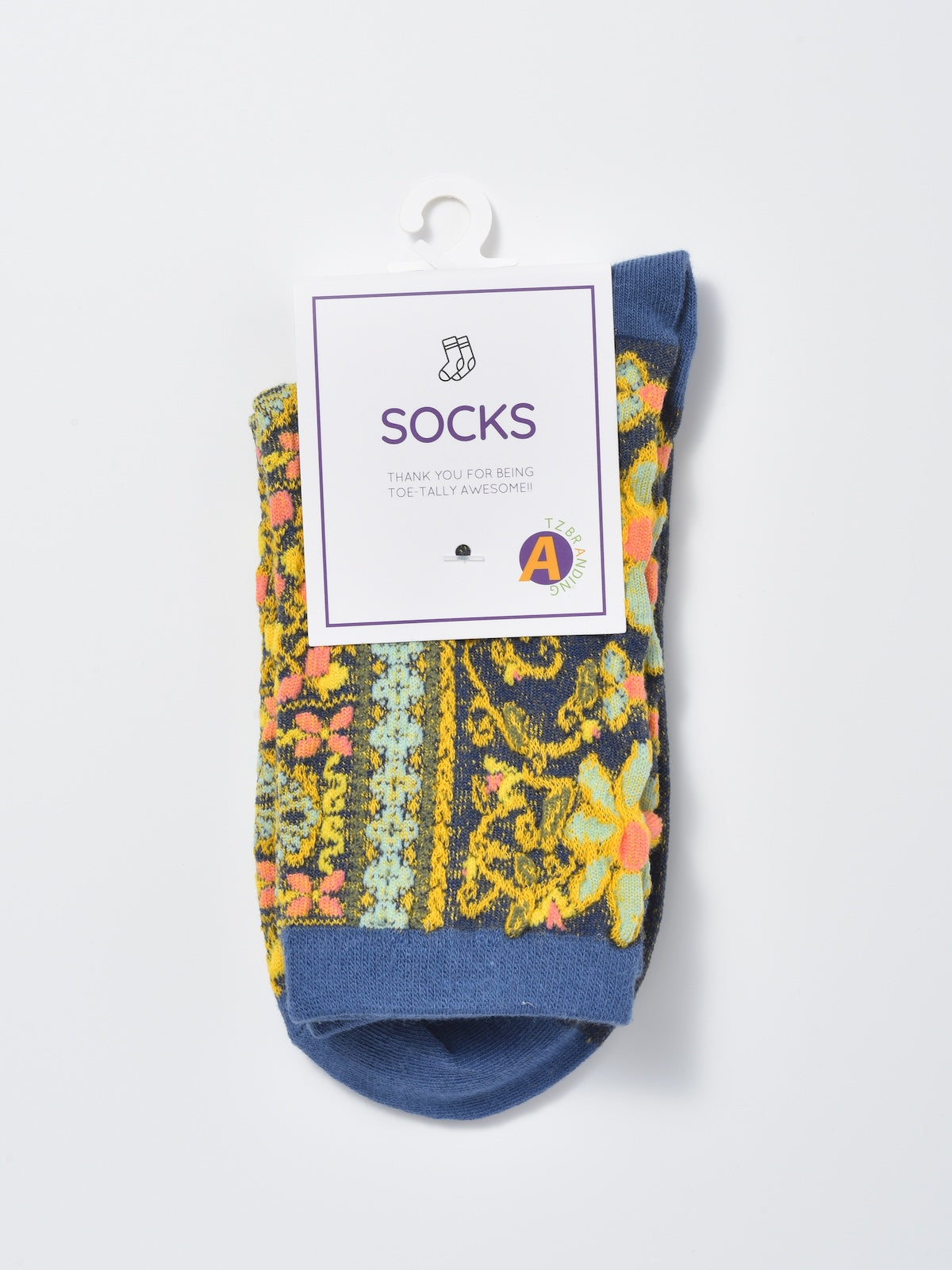 Rufia - Boho Tapestry Embroidery Crew Socks