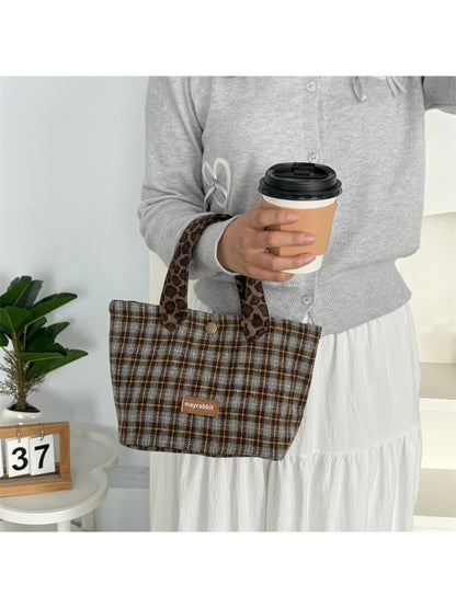 Cosbai - Cozy Plaid Small Everyday Tote