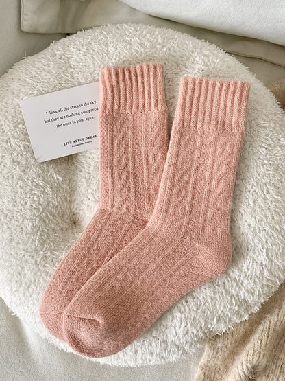 Rufia - Cozy Textured Knit Crew Socks