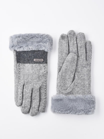 Gloving windproof blending gloves worn on hands showing flexible fit